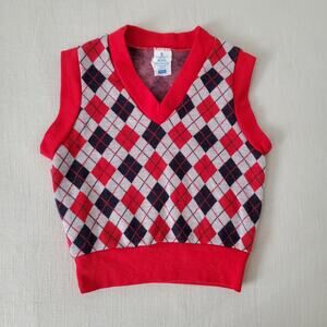 Vintage Argyle Plaid Vest 3t/4t